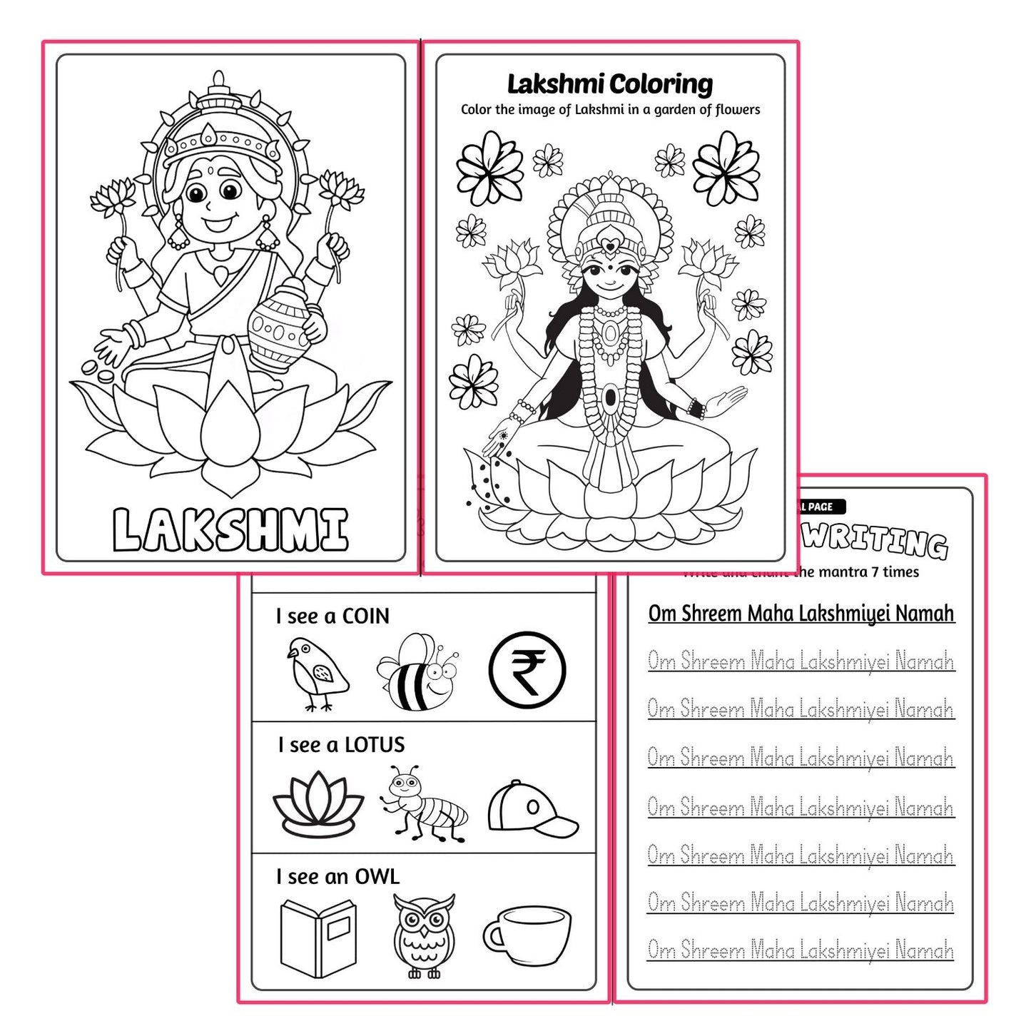 COMBO of 9 - Hindu Gods and Goddesses Coloring Books for Kids