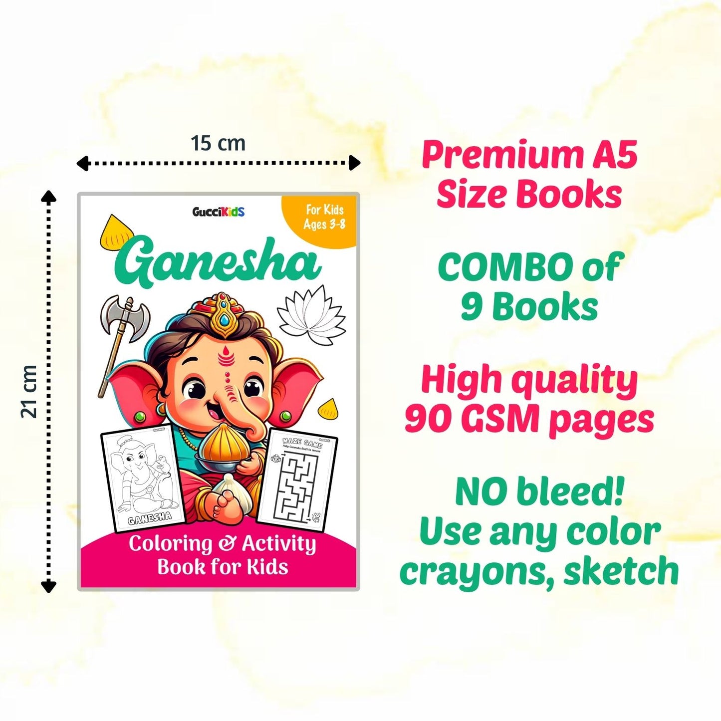 COMBO of 9 - Hindu Gods and Goddesses Coloring Books for Kids
