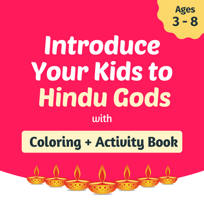 COMBO of 5 - Coloring Book for Kids - Hindu Gods (Ganesha, Shiva, Ram, Krishna, Hanuman)