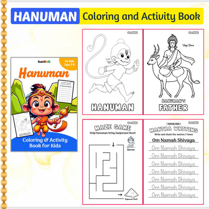 COMBO of 5 Books - Hindu Gods Coloring Books for Kids (Ganesha, Shiva, Ram, Krishna, Hanuman)